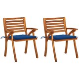 Maison Chic Vrtni jedilni stoli - Stol za vrt z blazinami 2 kosa trden akacijev les JS398, (21877969) | Shoptok.si