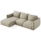 Makamii Bež sklopiva kutna garnitura od šenila (s lijevim kutom/s ležaljkom) Leila – | shoptok.hr