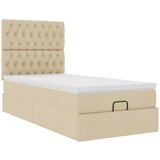  Otomanski krevet s madracem krem 100x200 cm tkanine | shoptok.hr