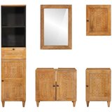 vidaXL Set namještaja za kupaonicu Zidne 5 pcs Smeđa 38 x 33 x 160 cm | shoptok.hr