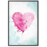  Plakat - Watercolor Heart 21x30 Crni okvir | shoptok.hr