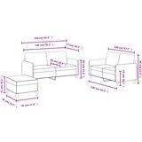  Sedežna garnitura 3-delna črn žamet, (20924795) | Shoptok.si