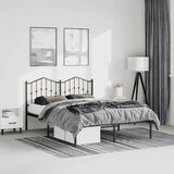  Metalni okvir za krevet s uzglavljem crni 150x200 cm | shoptok.hr