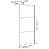vidaXL Pregrada za tuš 90 x 195 cm s mutnim staklom ESG crna | shoptok.hr