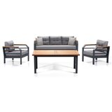  Assento 3+1+1+M - Grey, Black vrtna sedežna garnitura, (20976185) Cene