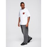 Ombre Men's cotton t-shirt with jewelry applique on chest - off white | Shoptok.si