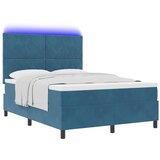  LED Box Spring Krevet Tamno plava 140 x 190 cm Baršun | shoptok.hr