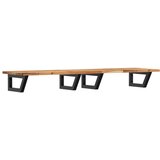  Zidna polica za umivaonik od čelika i masivnog bagremovog drva Smeđa 120 x 40 x 2 cm | shoptok.hr
