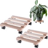 KADAX Stojalo za cvetlične lončke, leseno korito na kolesih, kvadratna platforma, 30 cm, (5000350833) Cene