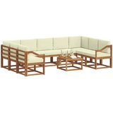  Set vanjskih sofa 10 kom. Prirodna i krem | shoptok.hr