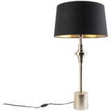 QAZQA Art deco namizna svetilka črna z bombažno senco črna 45 cm - Diverso | Shoptok.si