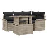  Sjedeća garnitura za vrt 5 pcs Svijetlo siva, crna Poli ratan | shoptok.hr