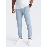 Ombre Men's structured knit sweatpants - light blue | Shoptok.si