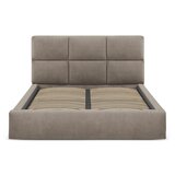 Windsor & Co Sofas Svetlo rjava oblazinjena zakonska postelja s prostorom za shranjevanje z letvenim dnom 160x200 cm Libera – | Shoptok.si