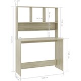  Radni stol s policama boja hrasta sonome 110x45x157 cm iverica | Eponuda.com