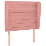  Uzglavlje s ušima ružičasto 103x23x118/128 cm baršunasto | shoptok.hr