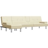  Kutna garnitura na razvlačenje krem 255x140x70 cm umjetna koža | shoptok.hr