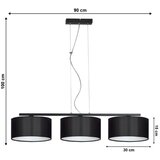  Luster na sajli ASTRA 3xE27/60W/230V crni | Eponuda.com