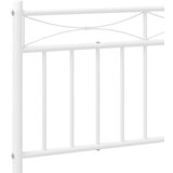 Metalni okvir kreveta uzglavlje i podnožje bijeli 200x200 cm | shoptok.hr