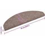 Prostirke za stepenice, samoljepljive, 30 kom. 65x21x4 cm, svijetlosmeđe, poluokrugle, velike | shoptok.hr
