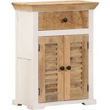 vidaXL Komoda bela in rjava 55x30x73 cm trden robusten mangov les, (21274216) | Shoptok.si