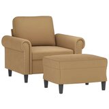  Fotelja s tabureom smeđa 60 cm baršunasta | shoptok.hr