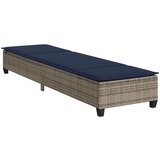 Ležaljka s jastucima siva 55x200x25,5 cm poli ratan | shoptok.hr