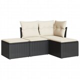  4-dijelni set vrtnih sofa od poliratana s jastucima crni | shoptok.hr