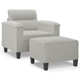  Fotelja s tabureom svjetlosiva 60 cm od mikrovlakna | shoptok.hr
