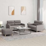  3-dijelni set sofa s jastucima smeđesivi od tkanine Cijene