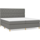  Krevet s oprugama i madracem tamnosivi 200 x 200 cm od tkanine | shoptok.hr