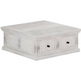 Stolić za kavu bijeli 70 x 70 x 30 cm od masivnog drva manga | shoptok.hr