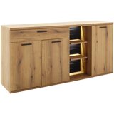 home24 ŠIROKA KOMODA, siva, barve hrasta | Shoptok.si