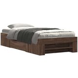 vidaXL Posteljni okvir rjav hrast 90x200 cm inženirski les | Shoptok.si