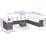  12-dijelni set vrtnih sofa od poliratana s jastucima crni | shoptok.hr