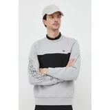 Lacoste Bombažen pulover moška, siva barva