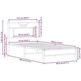 vidaXL Posteljni okvir brez vzmetnice hrast 75x190 cm inženirski les | Shoptok.si
