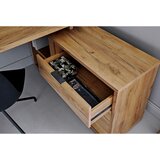 Livetastic KOTNA PISALNA MIZA kovina, leseni material antracit, barve hrasta | Shoptok.si