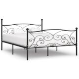  Za krevet s podnicama crni metalni 200 x 200 cm Cijene