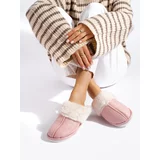 SHELOVET Women's fur slippers pink