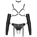 Bad Kitty Crotchless Set with Strap Bra & Suspender Briefs 2480557 Black L | Shoptok.si