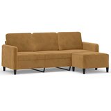  Trosjed s tabureom smeđi 180 cm baršunasti | shoptok.hr