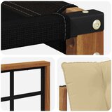  Set vanjskih sofa Čvrsto drvo akacije i Textilene Prirodna - Prirodno i bež Mreža | shoptok.hr