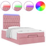 vidaXL Otomanski posteljni okvir z vzmetnicami roza 120x200cm žamet, (21607669) | Shoptok.si