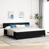 vidaXL postelja z vzmetnico črna 200 x 200 cm tkanina in pena | Shoptok.si