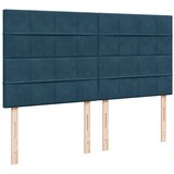  s oprugama i madracem plavi 200x200 cm baršunasti | shoptok.hr