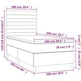  Box spring s madracem LED krem 100x200 cm od tkanine | shoptok.hr