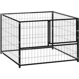 vidaXL Pasji boks črn 100x100x70 cm jeklo Cene
