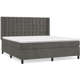 Box spring postelja z vzmetnico temno siva 160x200 cm žamet, (20790420) | Shoptok.si