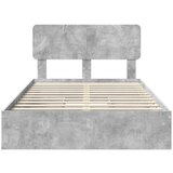  Postelja s shranjevanjem z vzglavjem Betonsko siva 135 x 190 cm, (5000106824) | Shoptok.si